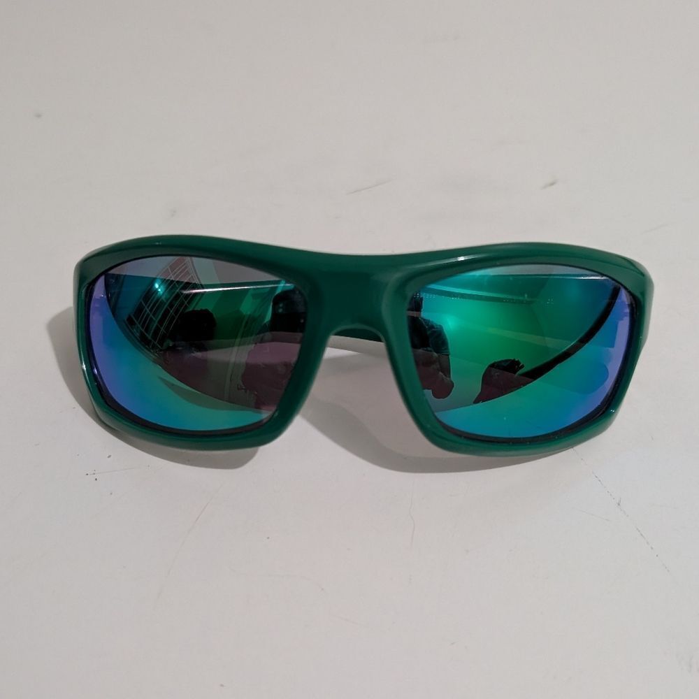 Limited Edition LEXXOLA unisex sunglasses in neo 200 Green/Multicolor Blue Lens - Picture 4 of 5